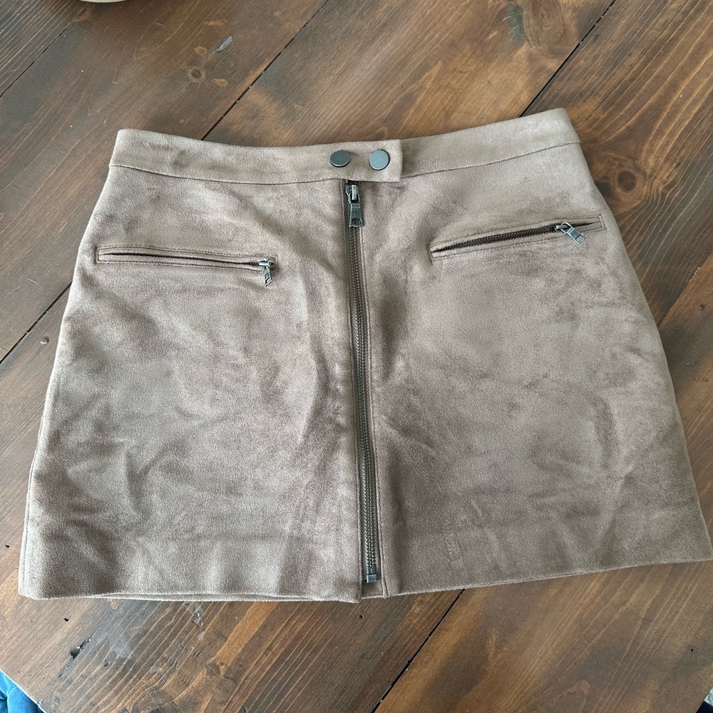 BCBG brown Suede Micro Mini Skirt